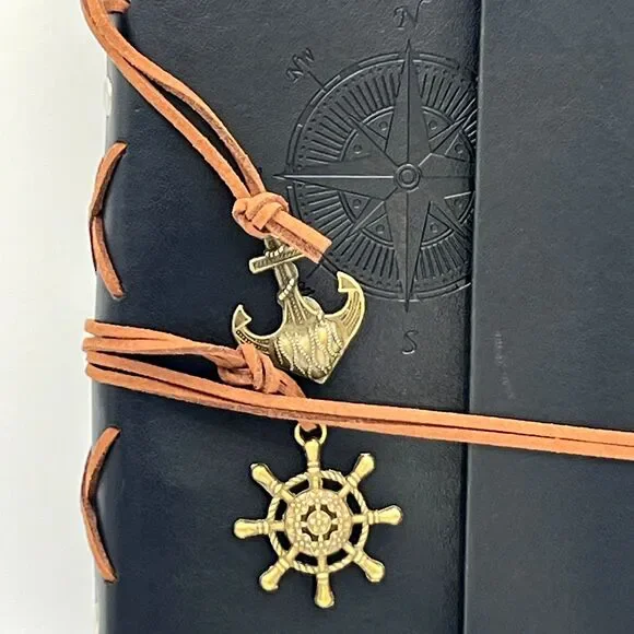 MALEDEN Leather Journal Notebook, Vintage Spiral Notebook Refillable Black - Picture 2 of 11